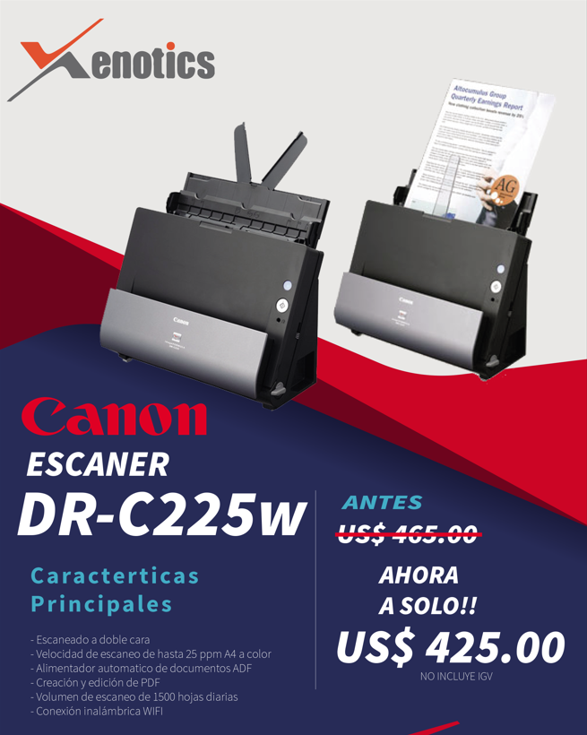 Escaner Canon imageFORMULA DR-C225w - Xenotics